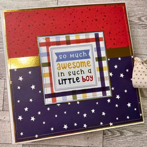 Boy Photo Album Folio Scrapbook 8x8 Keepsake Album