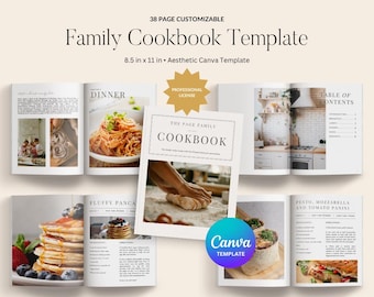 Canva-sjabloon voor kookboek met 38 pagina's - professionele licentie
