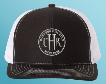 Embroidered Confess Him King Snapback Trucker Hat