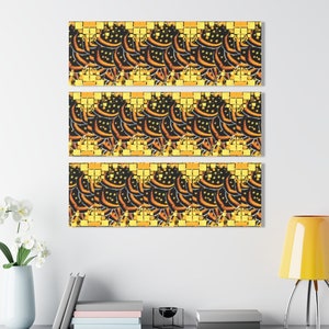 Tríptico abstracto con impresión acrílica: arte moderno de pared con múltiples paneles
