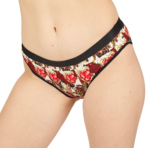 Floral Print Women&#39;s Briefs: Soft Cotton Blend Underwear