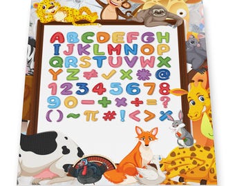 Animal Alphabet Canvas Print: Colorful ABC Nursery Wall Art
