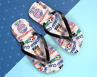FIFA Wereldbeker voetbalpatroon teenslippers | Amerikaanse voetbalvlaggen