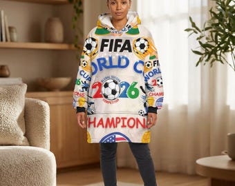 Deken met capuchon FIFA Wereldbeker 2026 Champions | Ontwerp WK voetbal