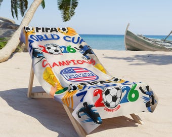 FIFA World Cup 2026 Champions Beach Towel | Soccer World Cup Design