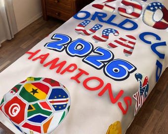USA 2026 World Cup Champions Velveteen Blanket | Soccer World Cup USA 2026