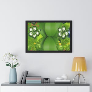 Framed Floral Horizontal Poster: Vintage Style Art Print