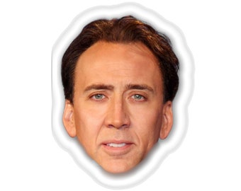 Nic Cage-sticker, Nick Cage-gezicht, Nicolas Cage Gift, Nicholas Cage grappig - grappige sticker, meme-shirts, parodiecadeaus, ironische sticker