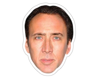 Nic Cage Sticker, Nick Cage Face, Nicolas Cage Gift, Nicholas Cage funny - Funny Sticker, Meme Shirts, Parody Gifts, Ironic Sticker