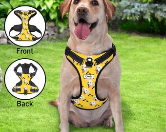 Personalized Reflective Dog Harness - Custom Adjustable Vest for Pet Lovers