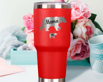 Personalized Mama Bear Tumbler Travel Mug Gift for Mother's Day Gift for Mom Grandma