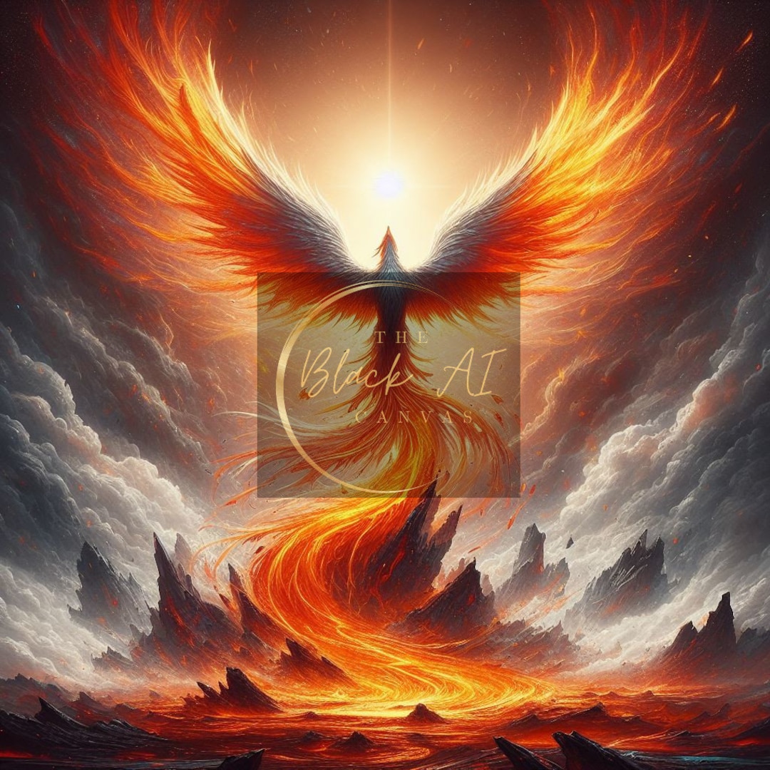 Phoenix Rises Again Rising Phoenix Rising From the Ashes to Victory Gifts Wall Decor Never ...