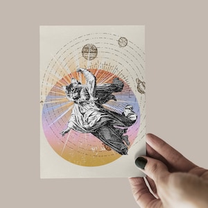 Psychedelic Cats Collage Postcard set for Cat Lovers Set of 5 postcards of Cat humor Printable Postcard Cat Art Prints, crazy cat lady