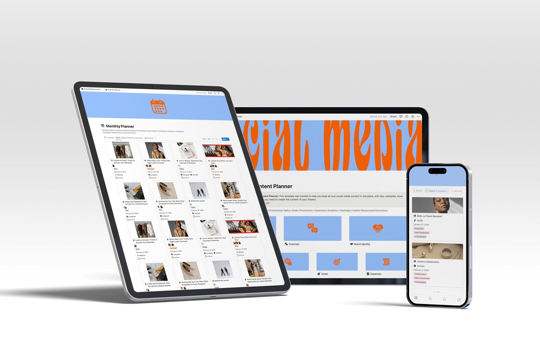 Notion Template 2024 Social Media Content Planner, Business & Branding ...