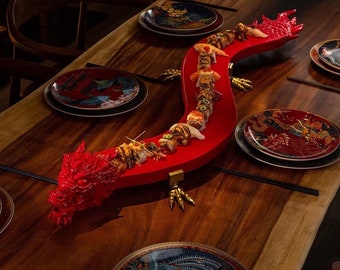 The Servant Dragon 50 inchs, Sushi rolls dish, décor and food serving tray. Perfect gift for new year, Mothers fathers day parties birthdays