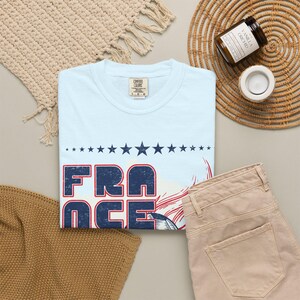 Koszulka France Soccer World Vintage Comfort Colors, koszulka France Soccer Retro Graphic T-shirt | Koszulka piłkarska Pucharu Świata zdjęcie 6
