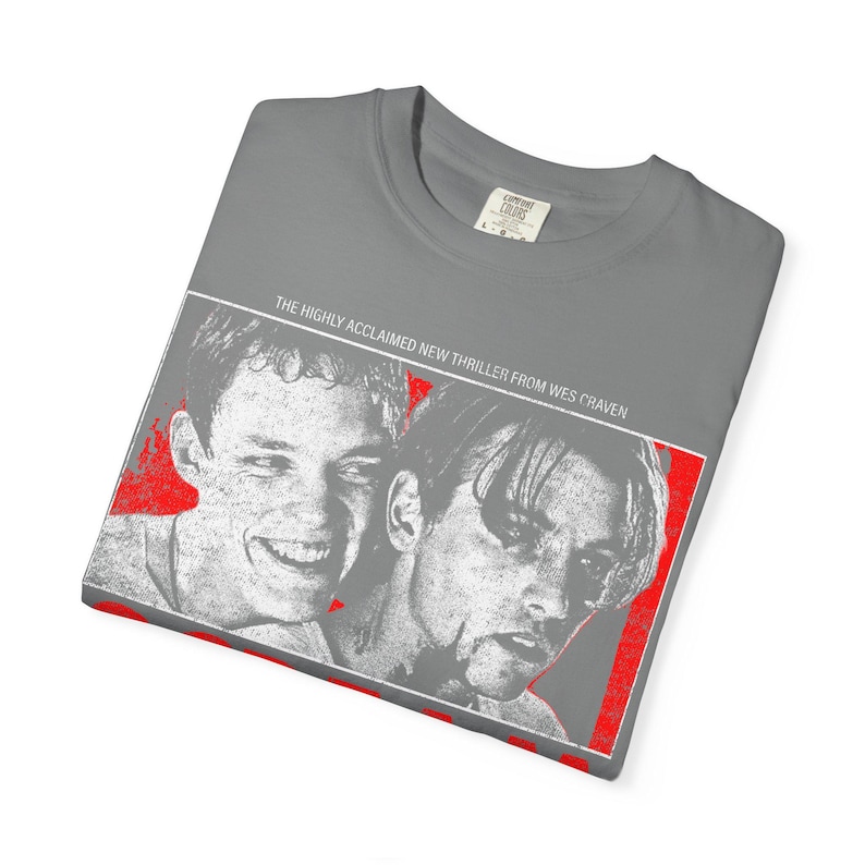 Vintage 90s Scream Movie T-Shirt | Billy Loomis & Stu Macher Retro Graphic Tee | Horror Film Shirt | Classic Slasher Apparel | Halloween image 4