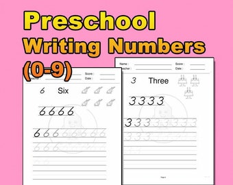 Preschool Worksheets Printables - Writing Numbers (0-9)