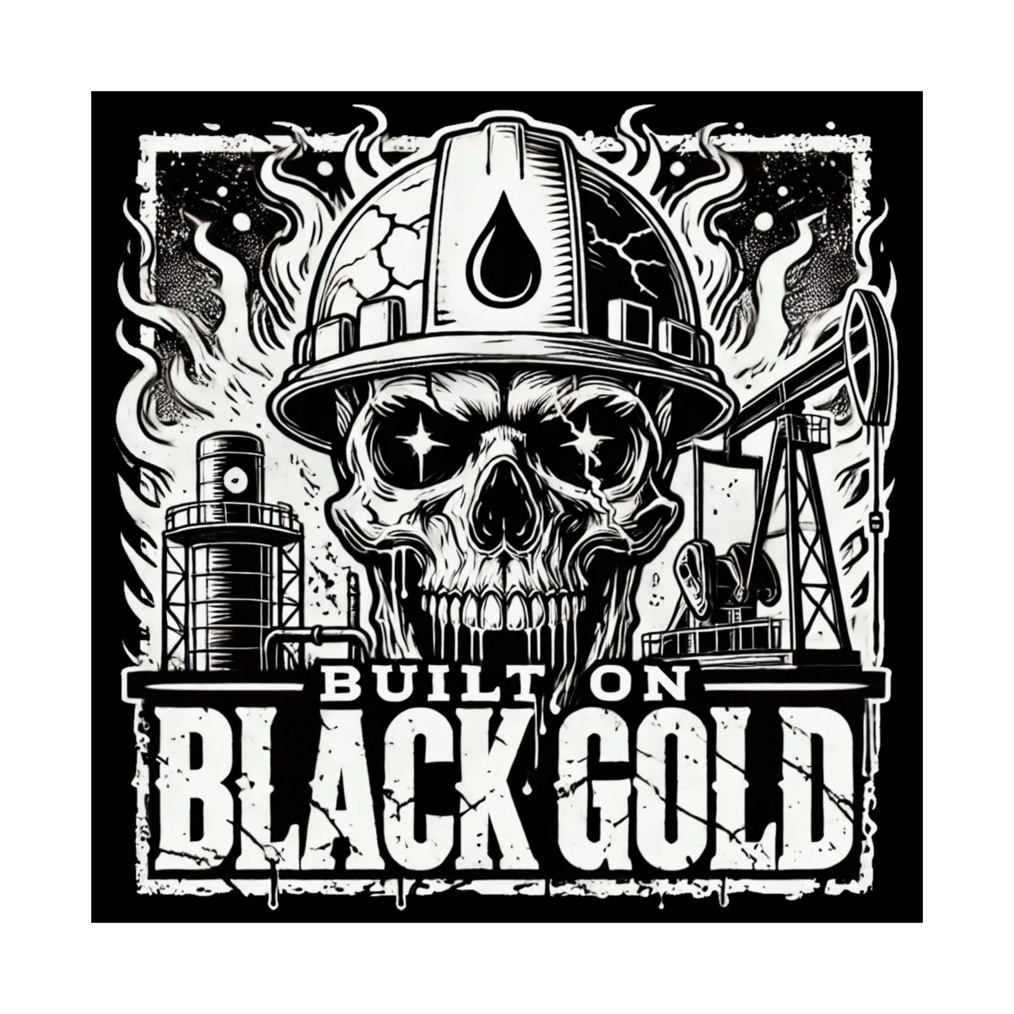 ROUGHNECK WALL ART Black Gold Skull Poster, Roughneck Way, Oilfield ...