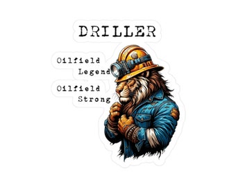 Oljefältslegend-klistermärke: Lejonborrare-hjälm-dekal