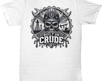 Oilfield Roughneck Skull Sweatshirt - Built on Crude - Long Sleeve Work Shirt