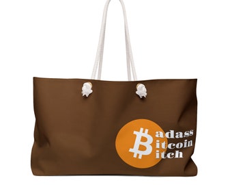 Bitcoin Oversized Weekender Tote Bag: Crypto Mining Merch