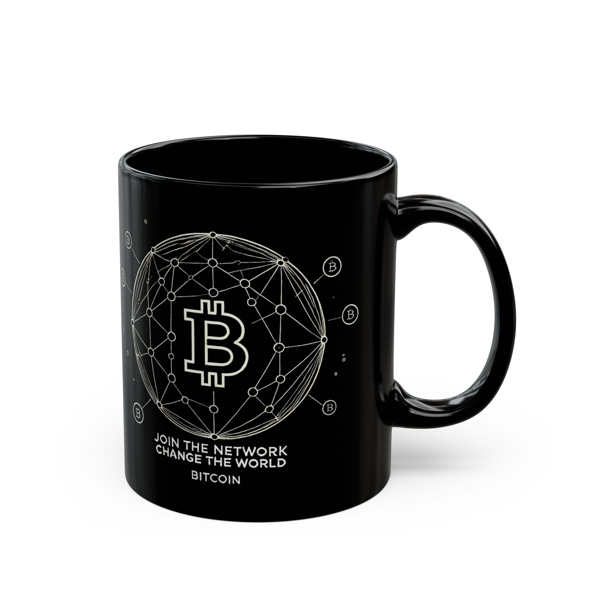 ビットコインネットワークマグ：黒のセラミックコーヒーカップ - Etsy 日本