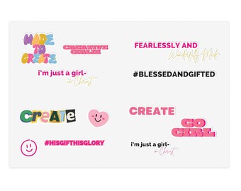 信仰の聖書の一節ステッカーシート | クリスチャンジャーナリング防水ステッカー