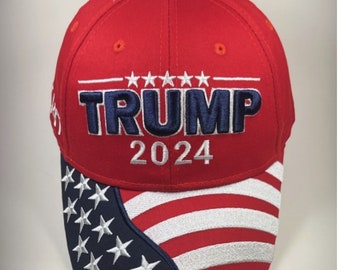 Trump 45/47 2024 American Flag Cap