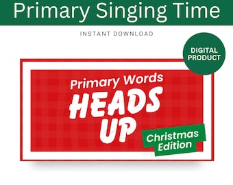 Enkel idé för sångstund för LDS Primary | Heads Up Primary-spelet - Primary CHRISTMAS WORDS Edition | Undervisning i sångstund | Digital nedladdning