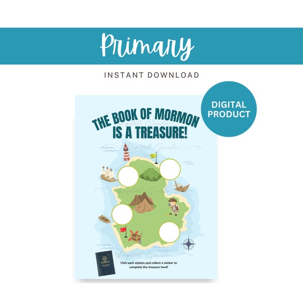 The Book of Mormon is a Treasure | LDS Primary Treasure Map | LDS Primary Activity Idea  |  LDS Primary 2024 | Instant Download Printable
