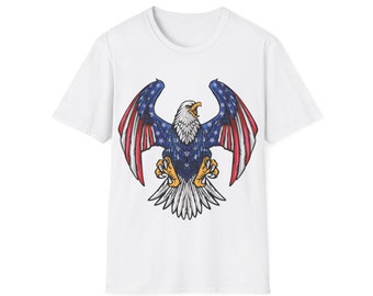 USA Shirt, Patriotic T-Shirt, Eagle USA t-shirt, Gift For Him, Birthday Gift, Eagle With Flag