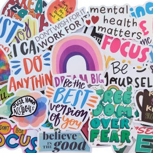 50 mots inspirants, stickers citations motivantes, message positif, stickers pour ordinateur portable, livre, liseuse, Kindle, cadeau pour les amoureux des livres, ordinateur portable