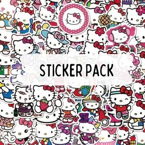 50 Hello Kitty Stickers, Assorted Sticker Pack, Surprise Grab Bag, Mystery Sticker Grab Bag, Cute Sticker, Cartoon | Scrapbook Diary Sticker