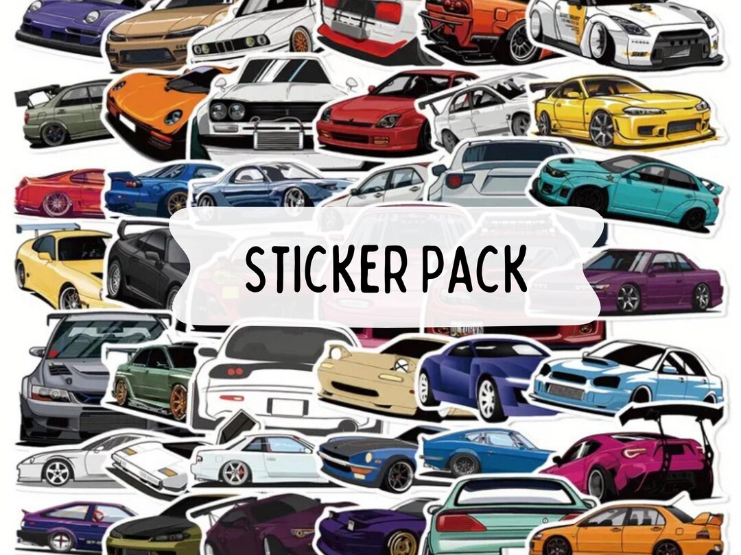 50 Cars Stickers, Assorted Sticker Pack, Surprise Grab Bag, Mystery ...