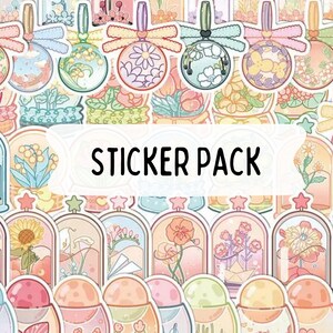 50 stickers dôme fleurs en verre, lot d'autocollants assortis, pochette surprise, pochette d'autocollants mystère, pochette cadeau, stickers de scrapbooking, Kobo