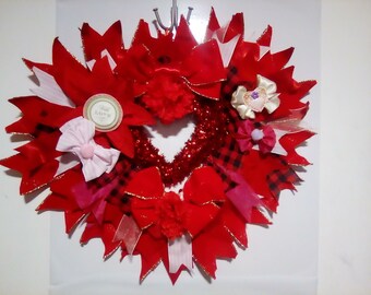 Ribbon valentine wreath