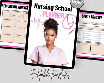 Nursing Planner for Nursing Student, editable Planner, Medical School, Nursing School, ebook, planner, Done For You, editable, template