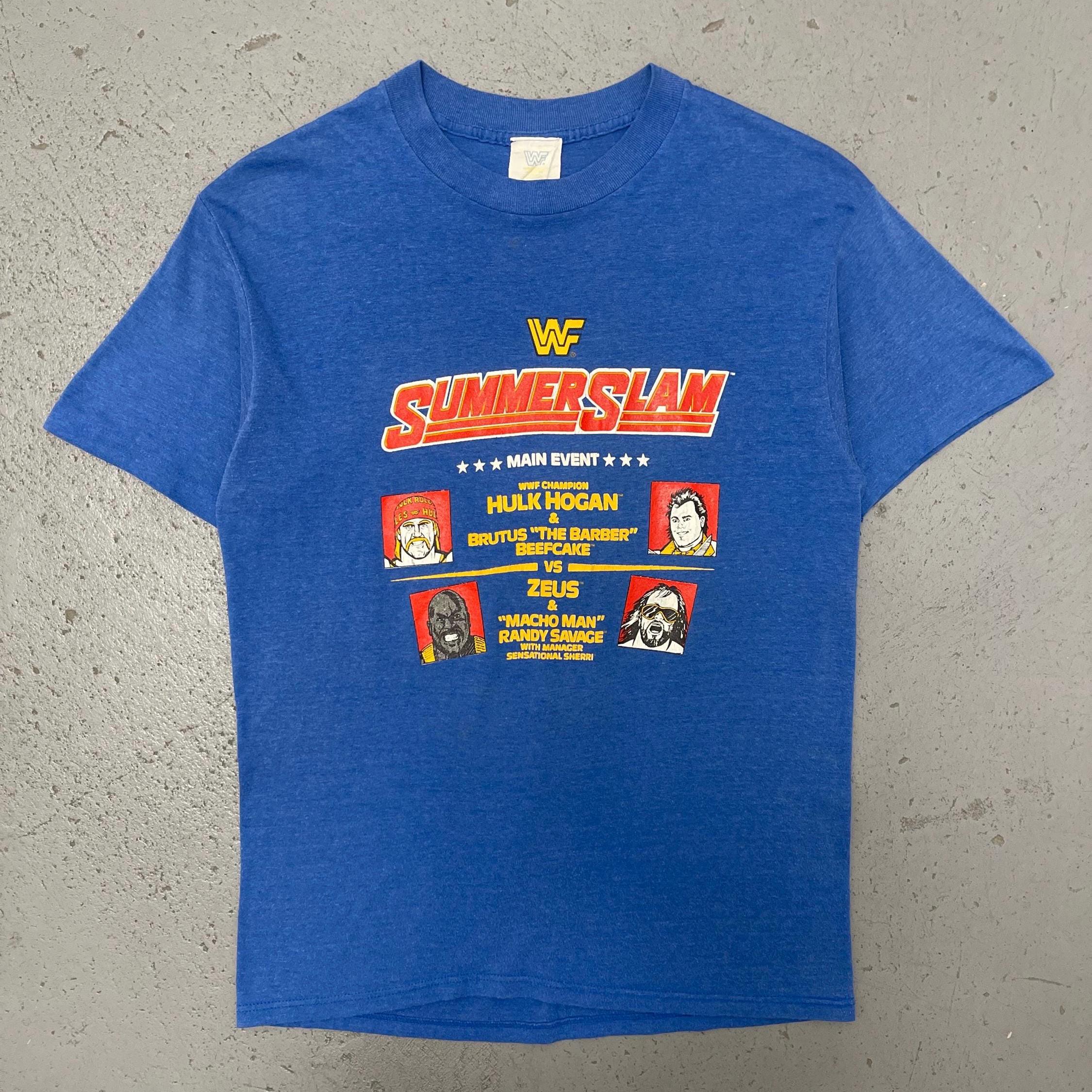 Vintage 1989 WWF SummerSlam Rare Single Stitch Double Sided Hulk Hogan Brutus Beefcake Zeus Macho Man Randy Savage Wrestling T Shirt Large