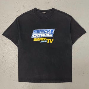 Vintage 2003 WWE SmackDown! Smack Your TV Rare Double Sided Wrestling T Shirt Large