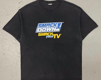 ヴィンテージ 2003 WWE SmackDown! Smack Your TV レア 両面プリント レスリングTシャツ Lサイズ