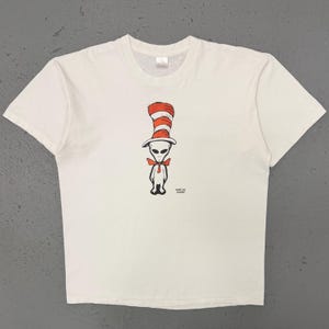 Vintage 1995 UFX Alien The Cat In The Hat Rare Single Stitch Double Sided Dr. Seuss Parody T Shirt XL