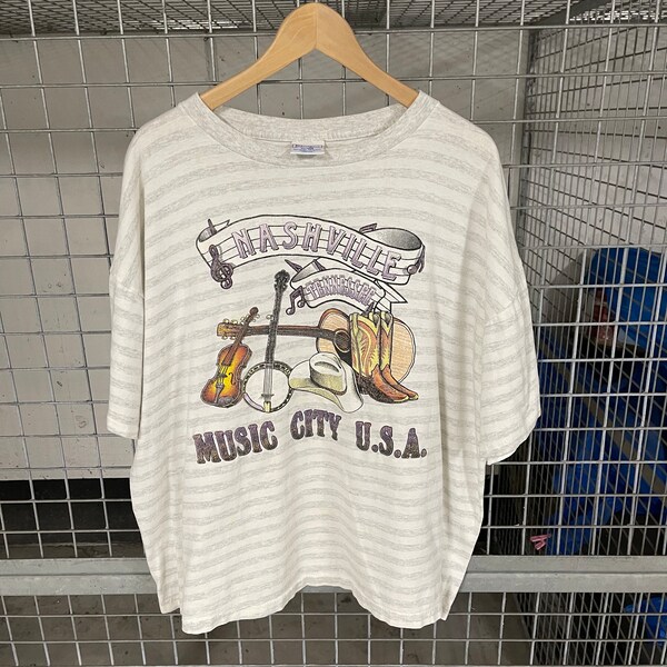 Vintage 90s Nashville Tennessee Music City USA Single Stitch Rare T Shirt XXL