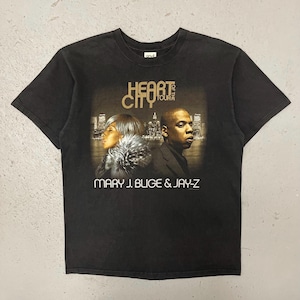 Vintage 2007 Mary J. Blige & Jay-Z Heart Of The City Tour Rare Double Sided Hip Hop Concert Rap Tee T Shirt Large