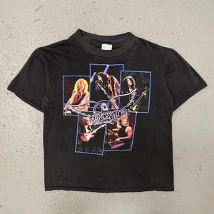 ヴィンテージ 1990 エアロスミス 北米 ポンプツアー レア シングルステッチ 両面 ロックコンサートバンド Tシャツ Lサイズ