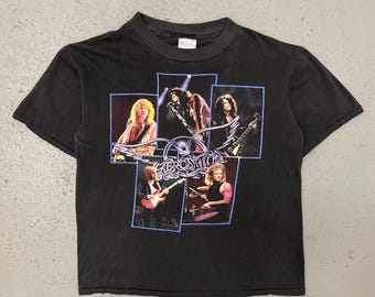 Aerosmith Vintage 90s Pump Tour 1990 Faded Black Band T