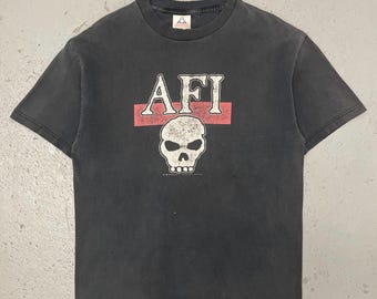 Vintage AFI American Rock Band Xlarge Brown T Shirt in Darkness