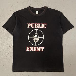 Vintage 2000s Public Enemy Rare Double Sided Mexican Parking Lot Hip Hop Concert Rap Tee T Shirt Large