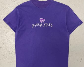 Vintage 2000s NCAA Kansas State Wildcats Rare Embroidered T Shirt XL