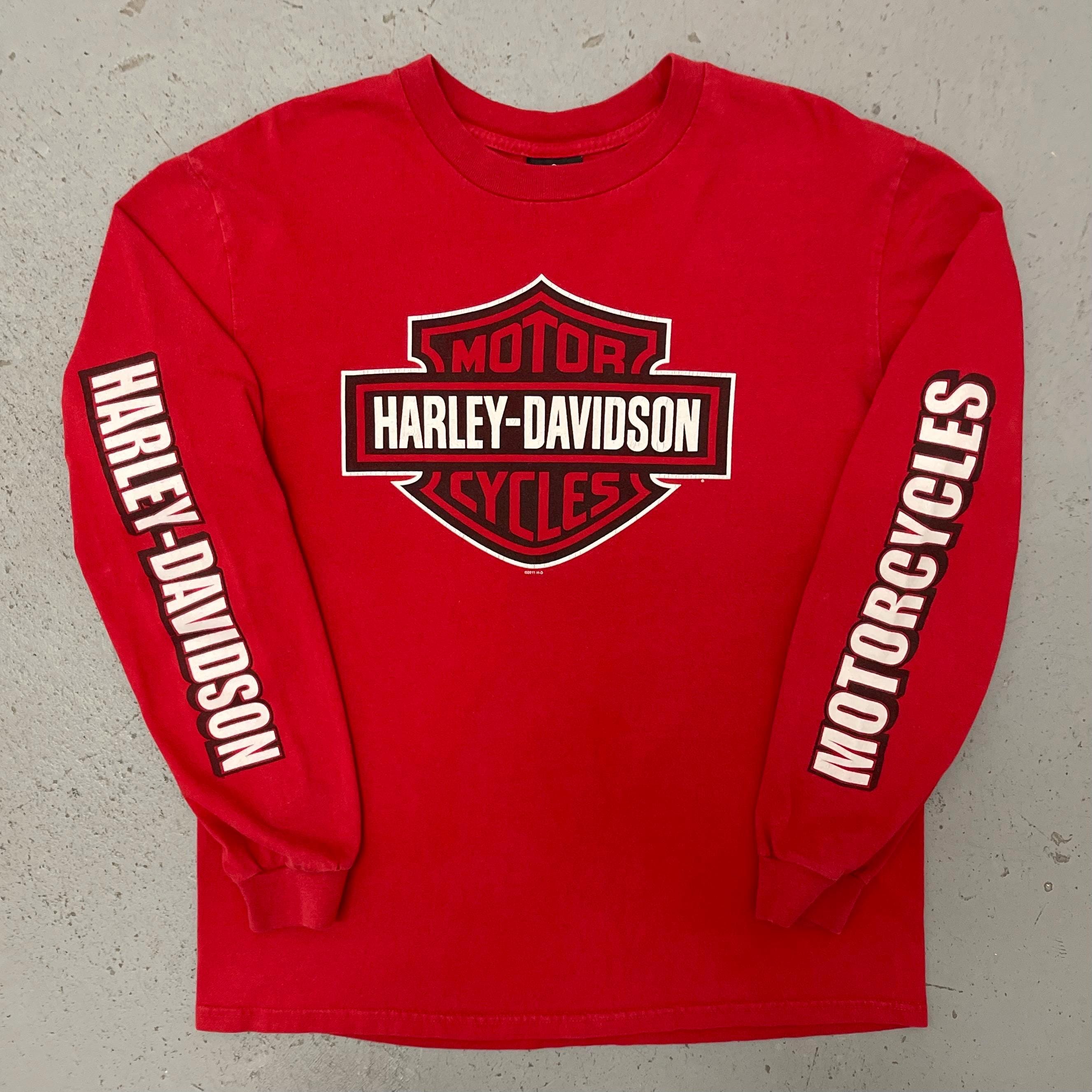 Chemise Femme HARLEY DAVIDSON Ancienne - Manches Longues Noire Pailletée - Taille Or